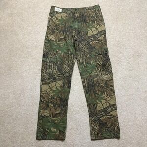 Vtg Realtree Camo Pants SZ 34x32 Green Cargo Hunting Cotton USA Outdoor 80s 90s